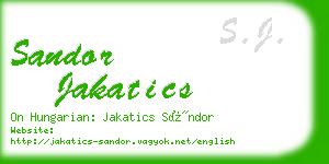 sandor jakatics business card